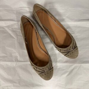 Sigerson Morrison Suede Leather laser cut mesh ballet flats sz 8B New